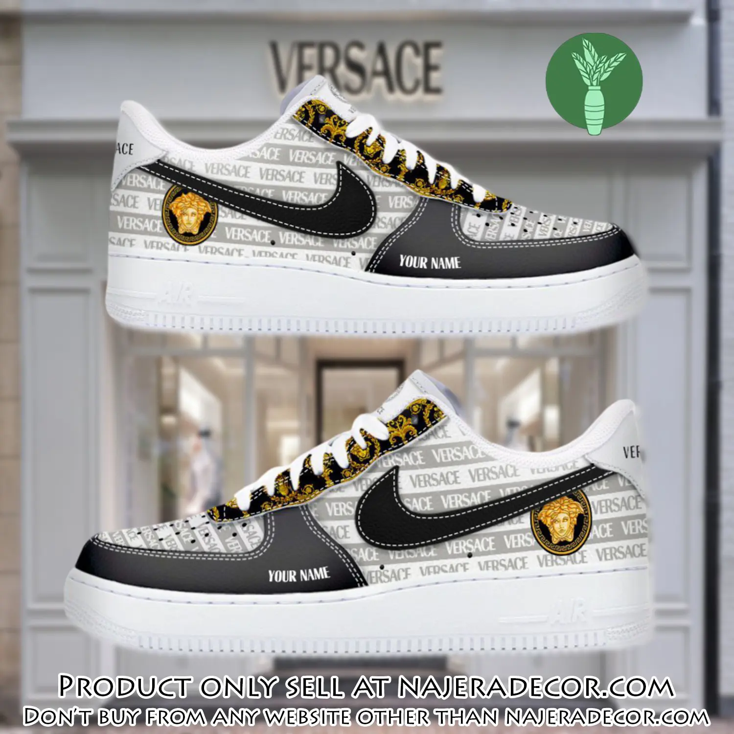 Personalized versace luxury air force 1 sneakers limited af1 shoes oaf1019 njr1537107